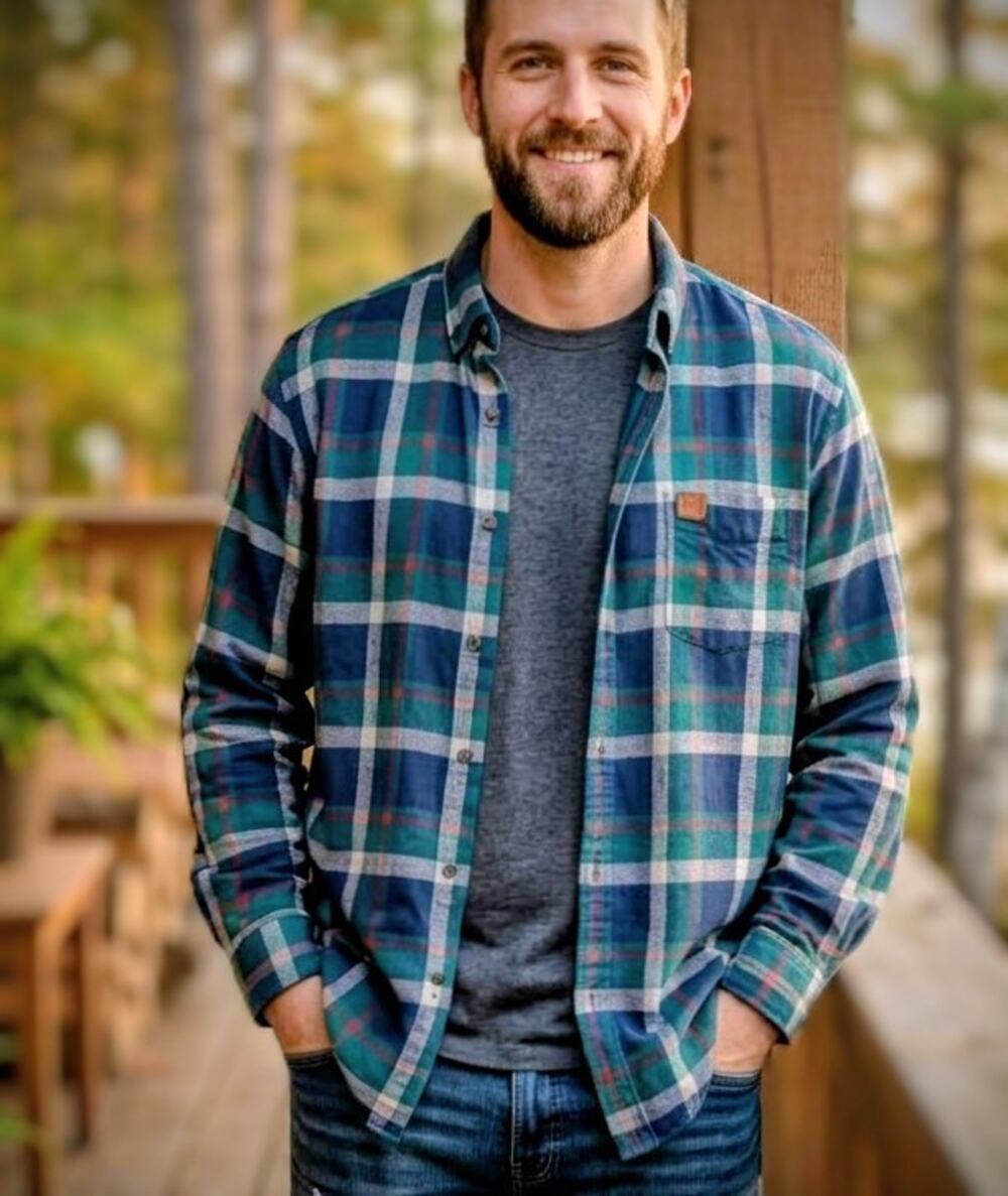 Chaps Performance Flannel Shirt Mens 2XLT Tall Green Blue Plaid Cotton Long...